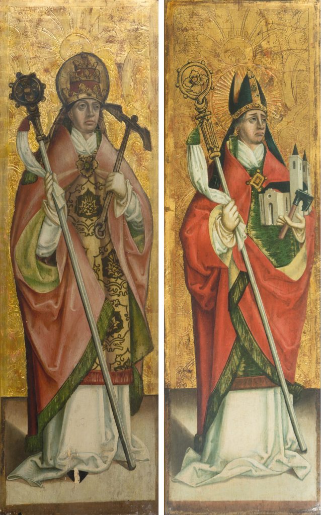 Escuela bávara o austriaca. Papa Clemente I y San Wolfgang de Regensburg. Salida: 5.000 euros. Remate: 8.000 y 7.500 euros, respectivamente