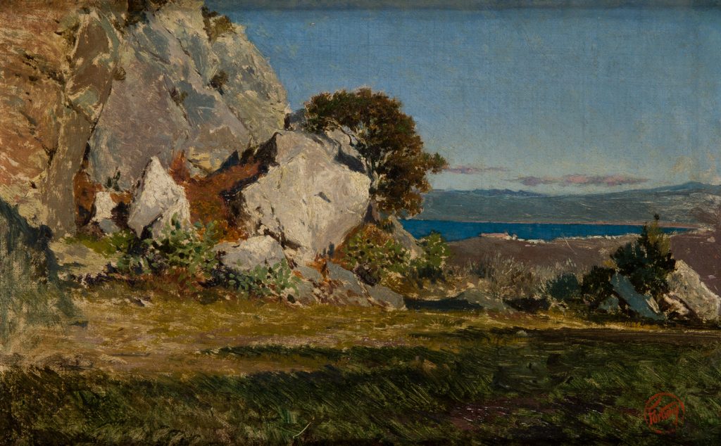 Mariano Fortuny. Paisaje napolitano. Salida y remate: 35.000 euros. Comprado por el Estado al día siguiente por 45.000 euros