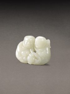 A White Jade ‘Hehe Erxian’ Group, Qing Dynasty, Est. HK$150,000 – 200,000 : 