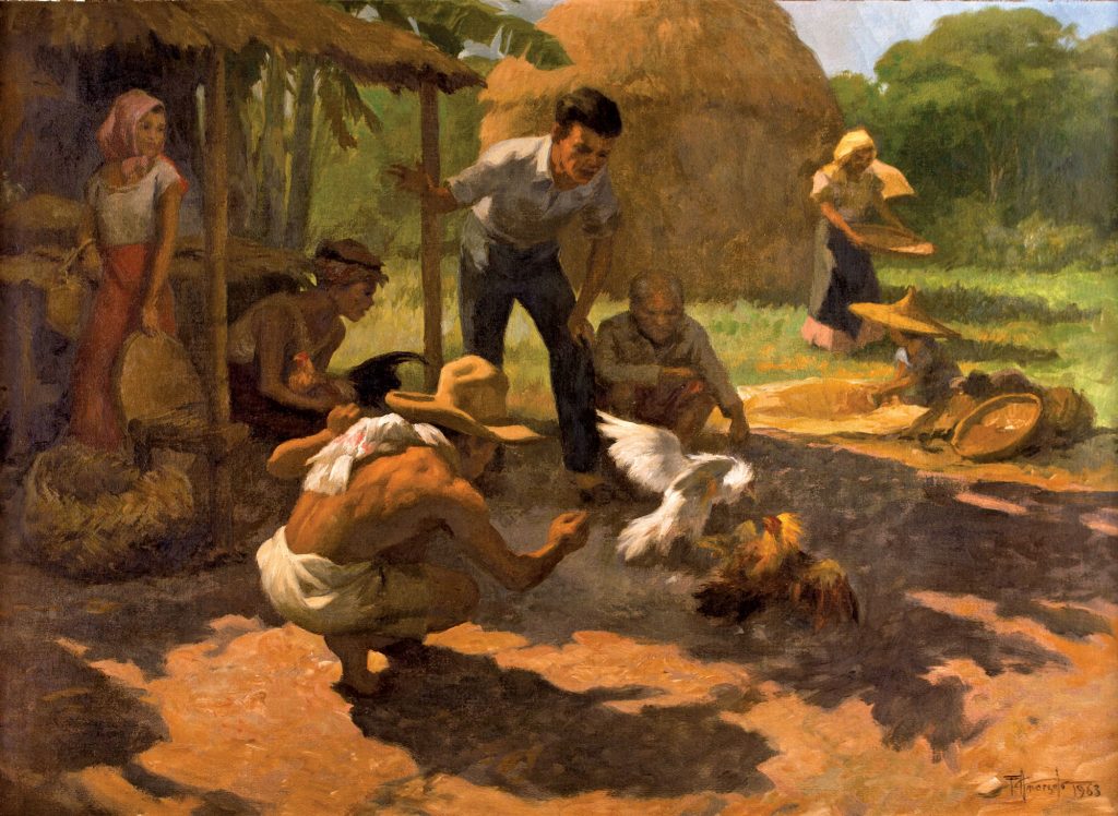 Fernando Amorsolo. Tupada (Riña o Pelea de gallos), 1963. Salida: 45.000 euros. Remate: 50.000 euros