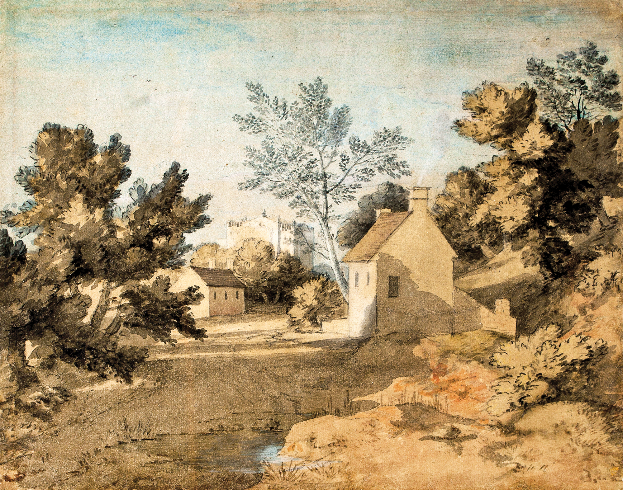 Thomas Gainsborough. Vista de la entrada de un pueblo con árboles, c. 1763. Salida: 10.000 euros. Remate: 15.000 euros