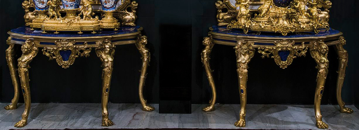 Una pareja de consolas en bronce y lapislázuli sobresalen en la subasta de Fernando Durán