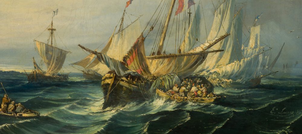 Una escena naval de Eugenio Lucas Velázquez por 12.000 euros en Alcalá Subastas