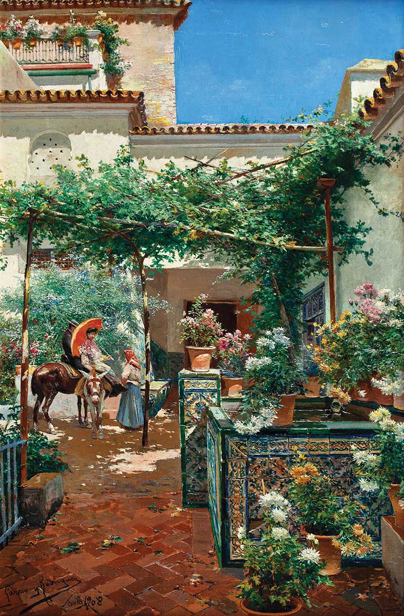 Manuel García y Rodríguez. Patio sevillano, 1908. Salida: 15.000 euros. Remate: 16.000 euros