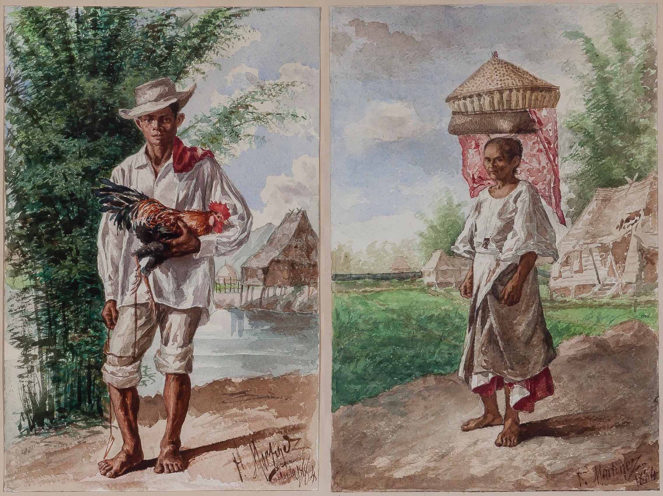 Félix Martínez Lorenzo. Tao Indio y Vendedora de frutos de Mariquina, 1884. Salida: 12.000 euros cada una. Remate: 14.000 euros cada una