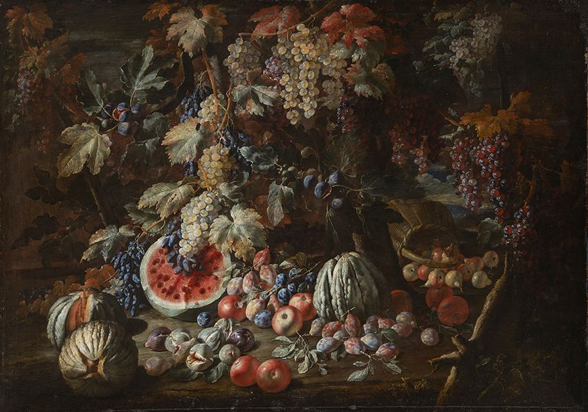 Giovanni Battista Ruoppolo. Bodegón de frutas en un paisaje. Salida: 90.000 euros. No vendido