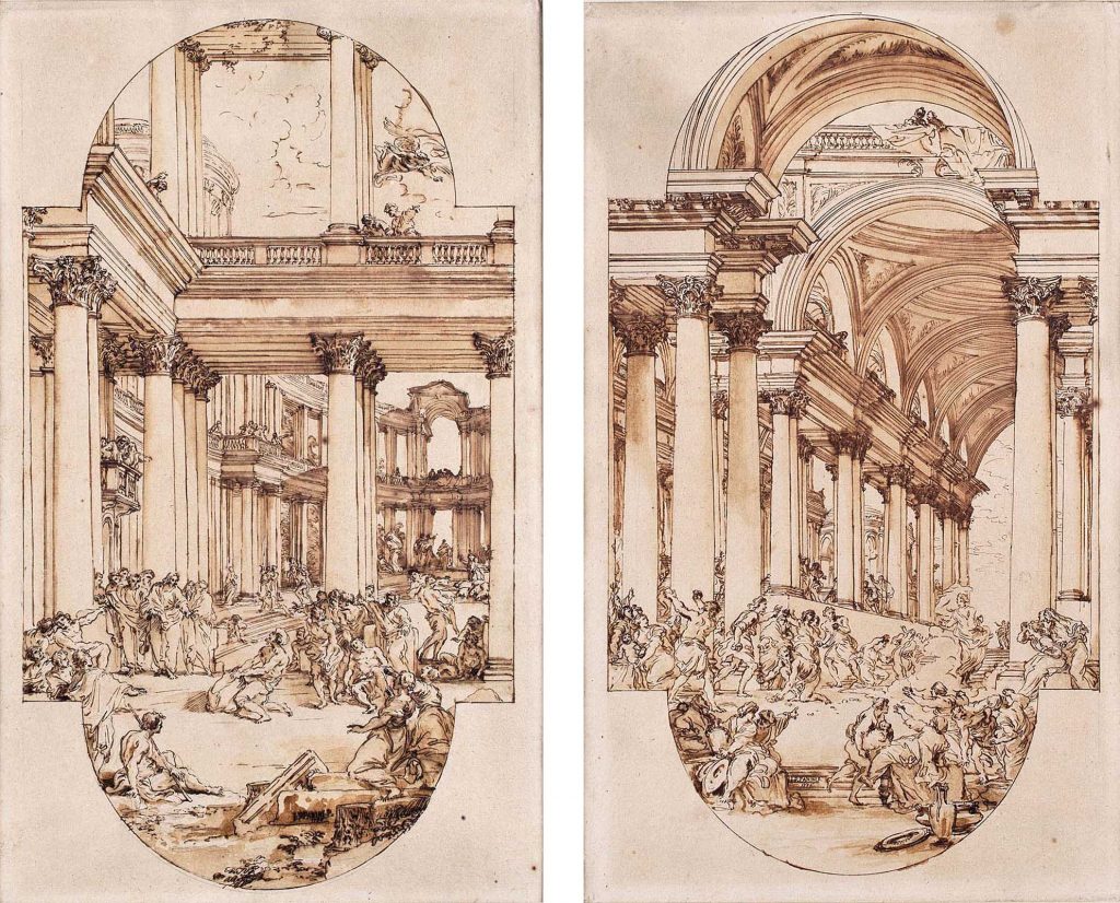 Giovanni Paolo Panini. La piscina Probática y Los judíos intentan apedrear a Jesús, 1736. Salida: 15.000 euros cada uno. Remates: 22.500 y 27.500 euros, respectivamente
