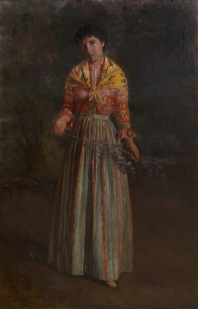 Juan Luna, Retrato de joven con vara de flores. Salida y remate: 30.000 euros
