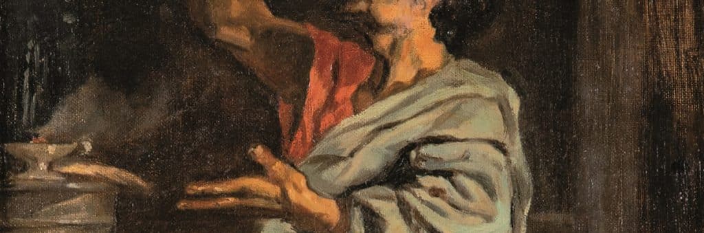 Eduardo Rosales, Estudio de Bruto para La muerte de Lucrecia, 1871, detalle. Salida: 5.000 euros