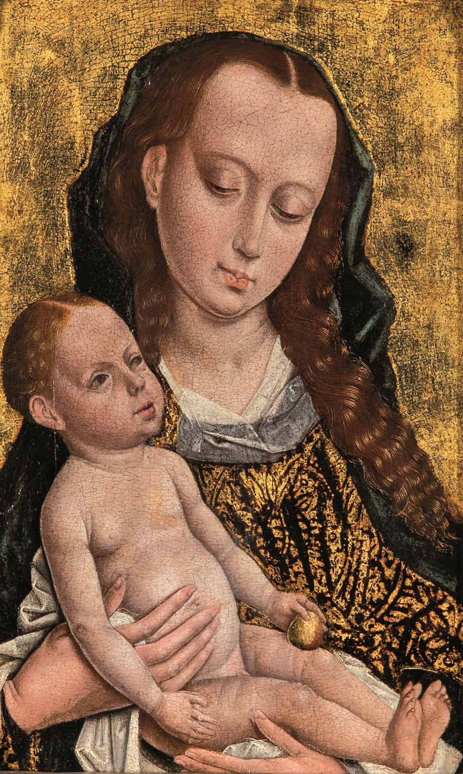 Maestro de la Leyenda de santa Úrsula, Virgen con Niño. Salida: 10.000 euros. Remate: 24.000 euros