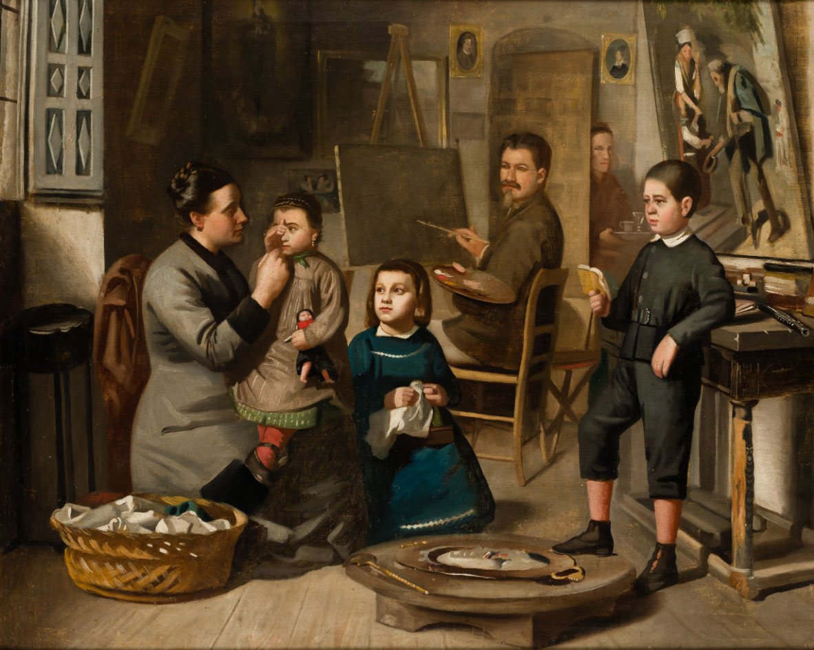 Antonio María de Lecuona, Retrato de la familia Lecuona-Echeverría, c. 1874-76. Salida: 12.000 euros. No vendido