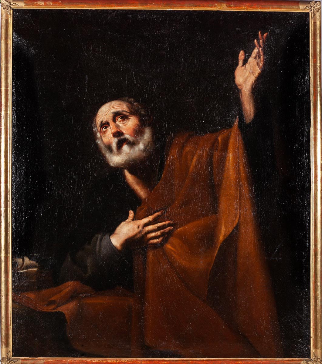 Copia de Jose de Ribera, siglo XVII, Las lágrimas de San Pedro. Salida: 7.000 euros. No vendido