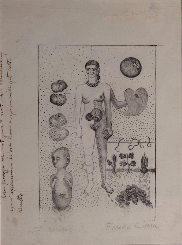 Imagen de la obra 'Frida y el aborto' dentro de la exposición en Casa de México dedicada a Frida Kahlo