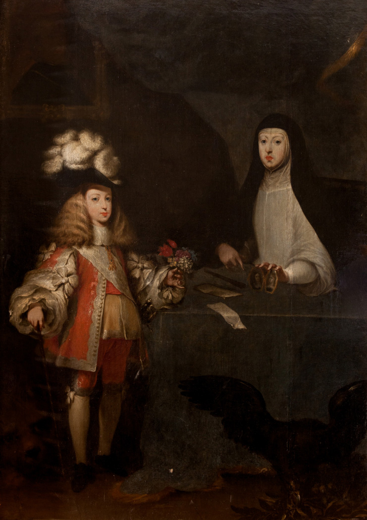 Sebastián de Herrera Barnuevo, Retrato de Carlos II niño y Mariana de Austria. Salida: 53.000 euros. Remate: 85.000 euros. Comprado por el Estado