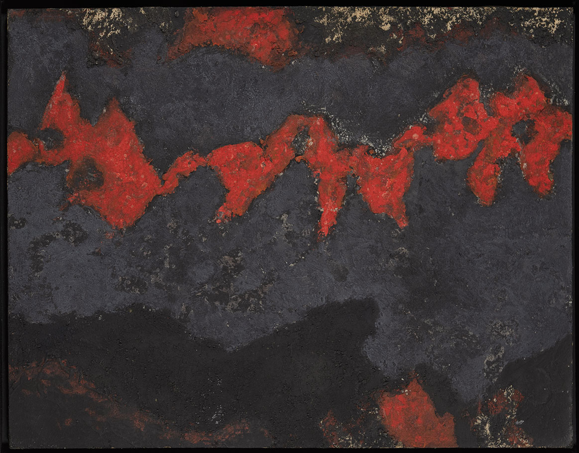 Gustavo Torner, Formas rojas sobre negros, 1959. Salida: 21.000 euros. No vendido