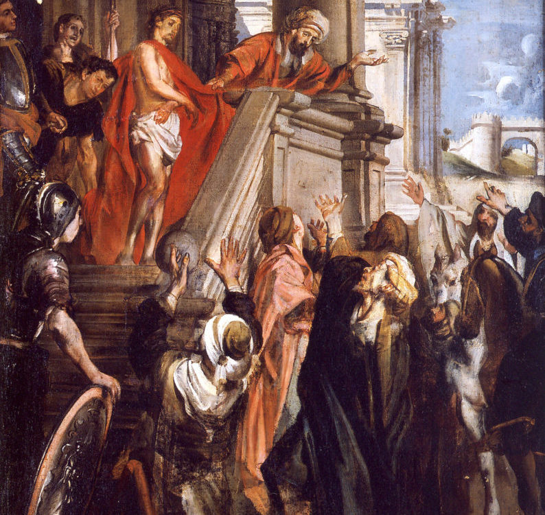 Juan Martín Cabezalero. Cristo presentado al pueblo. Óleo sobre lienzo. 100 x 80 cm.