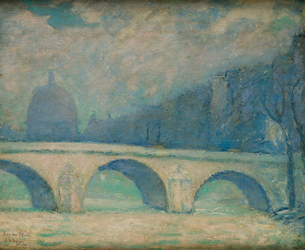 Darío de Regoyos, Vista de Pont Royal, París, 1881. Salida: 12.000 euros. Remate: 20.000 euros. Comprado por el Estado