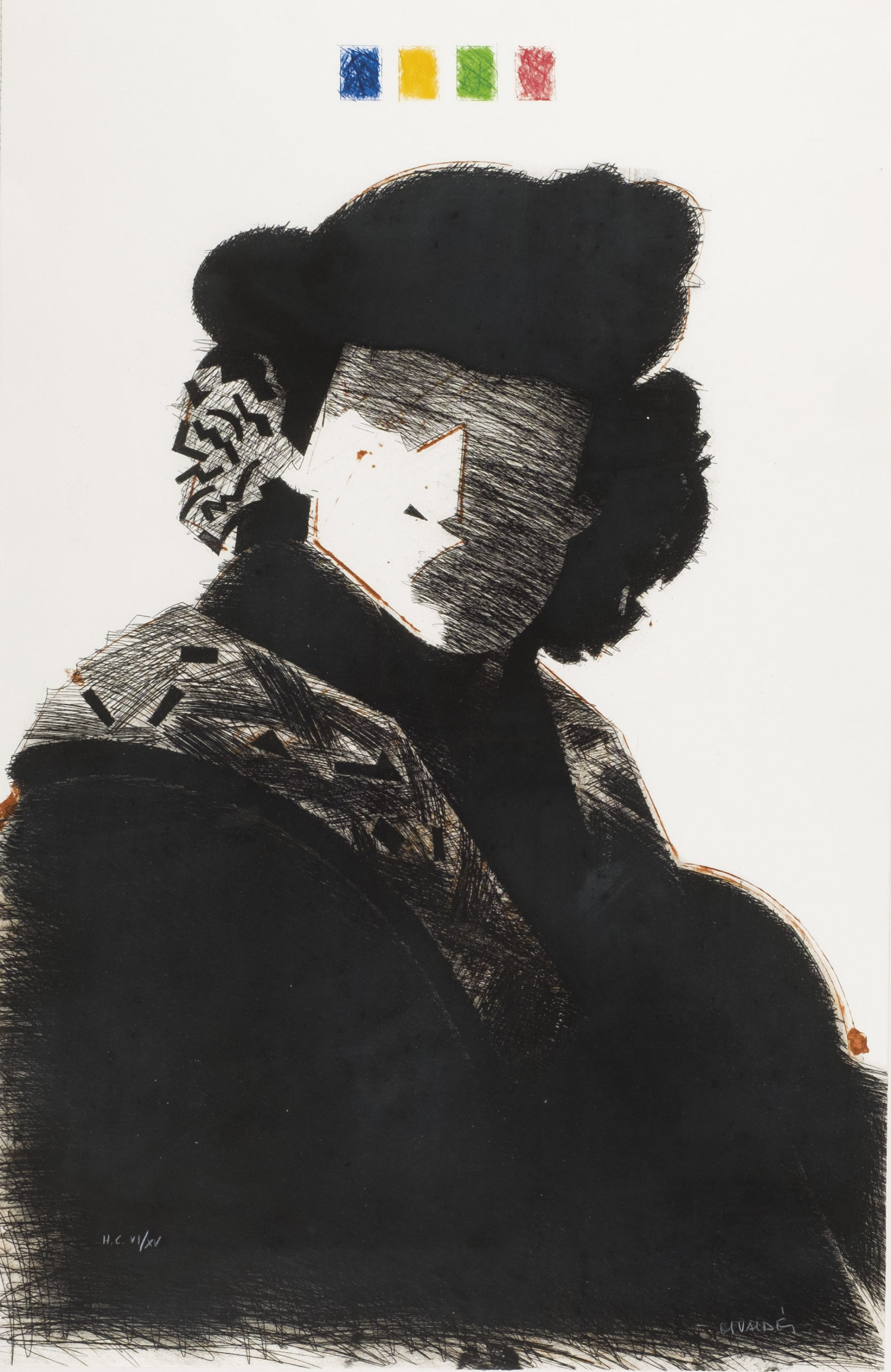 Manolo Valdés, Rembrandt II, 1987. Salida: 2.000 euros. Remate: 6.000 euros