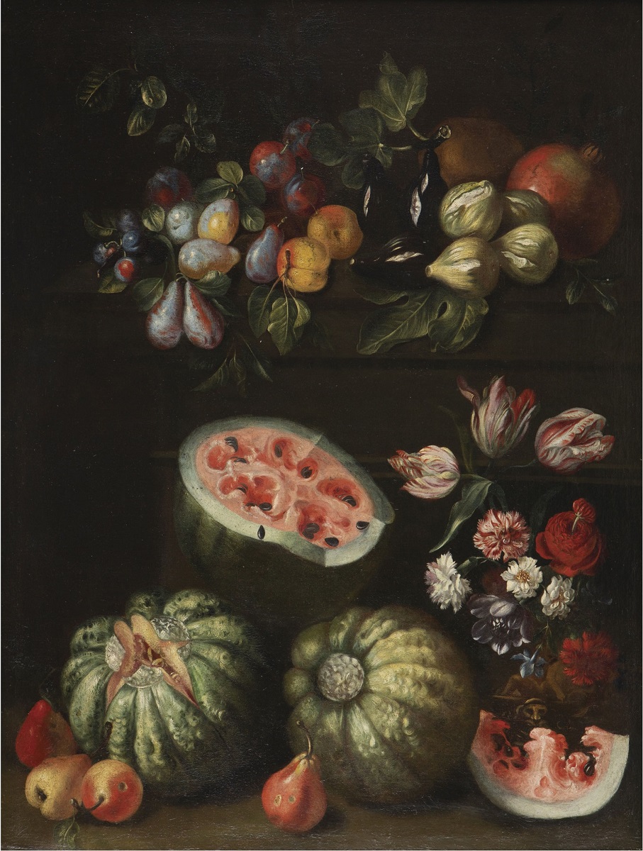 Atribuido a Giovanni Stanchi, Bodegón de frutas y flores. Salida: 15.000 euros. No vendido