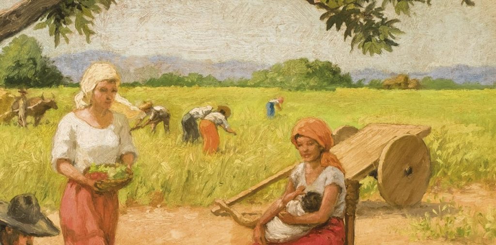 Fernando Amorsolo, El descanso de la siega, 1949, detail