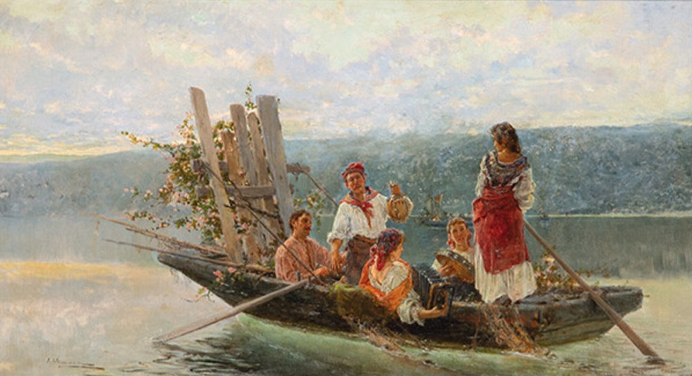 Anselmo Guinea, Pescadores italianos celebrando el día de la Asunción, c. 1880. Salida: 5.000 euros. Remate: 16.000 euros