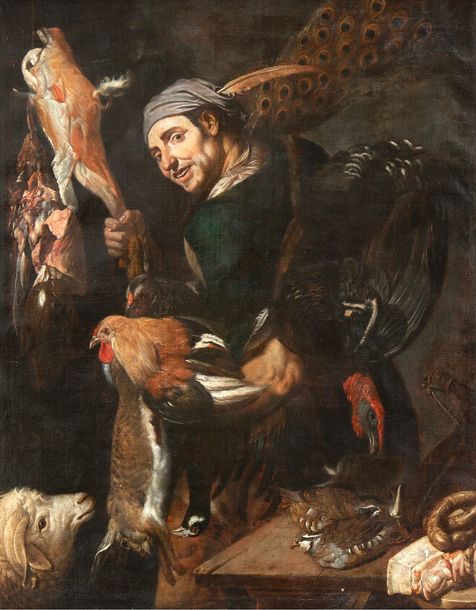 Giacomo Francesco Cipper, il Todeschini, 2 Muchacho con bodegón de carne y aves, 2/2. Salida: 80.000 euros. No vendida