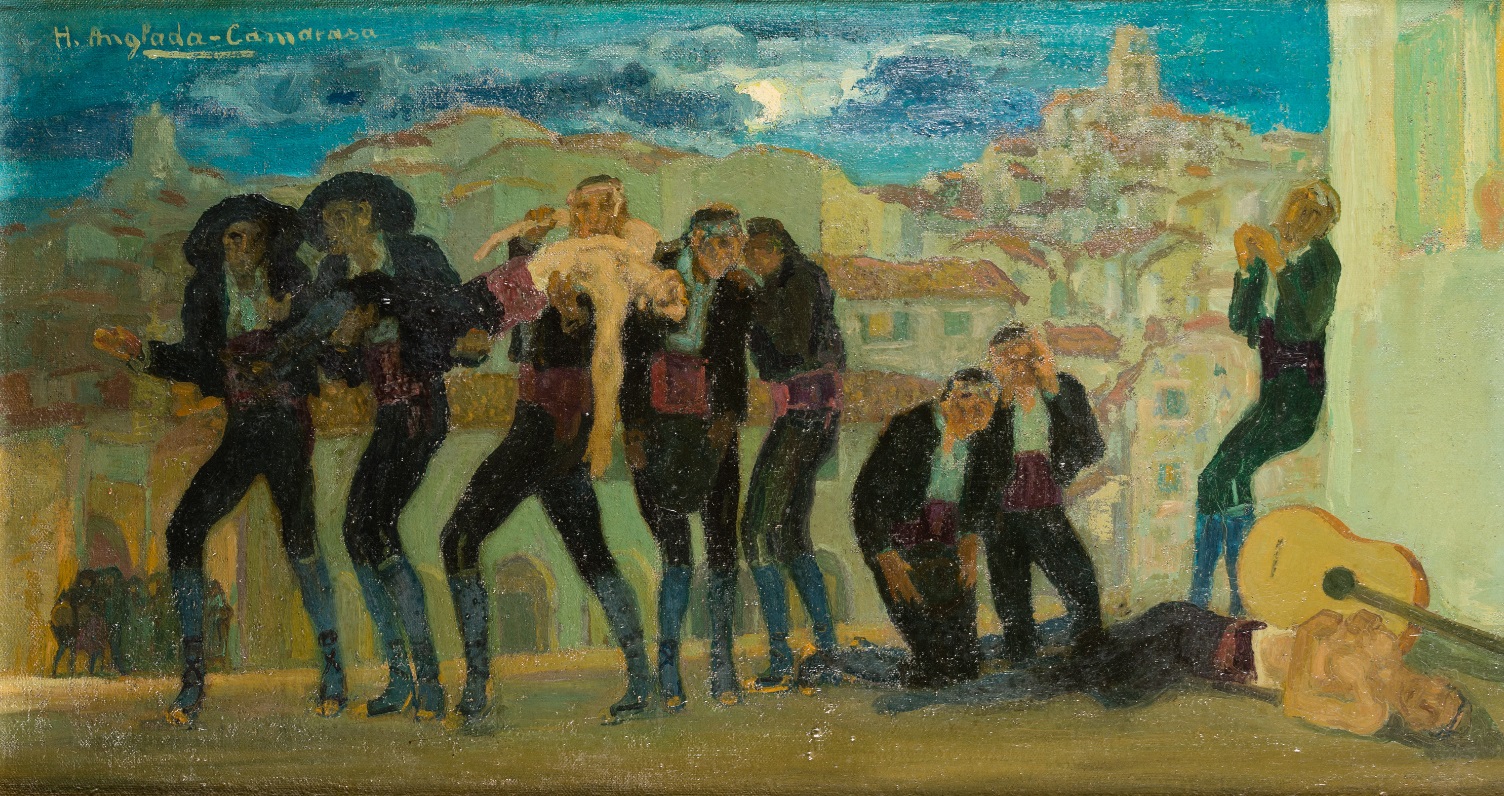 Hermenegildo Anglada-Camarasa, La reyerta o Por un cantar y una flor, c. 1940-47. Salida: 26.000 euros. No vendido