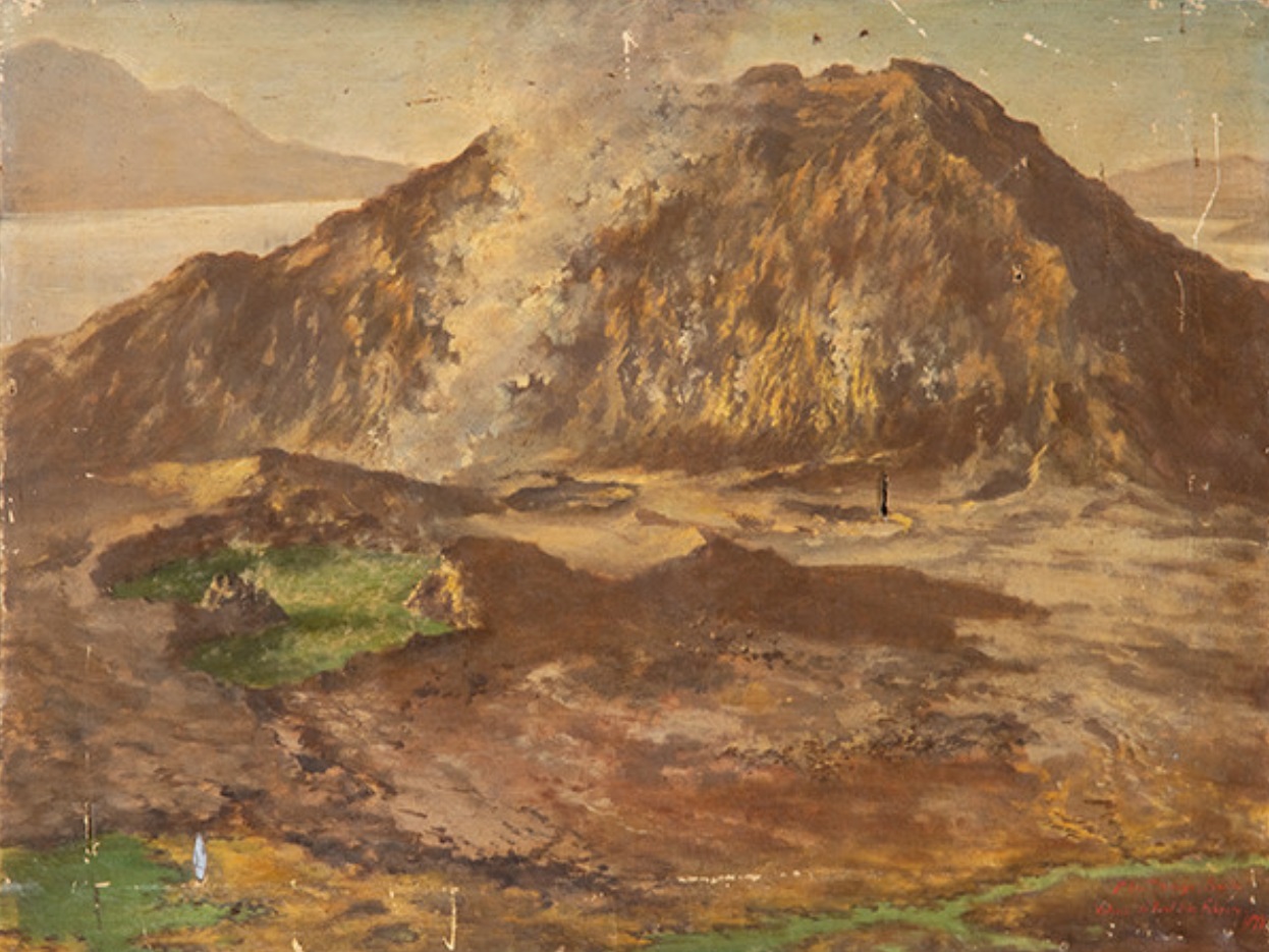 Félix Resurrección Hidalgo, Vista del volcán de Taál, 8 de febrero de 1877. Salida: 30.000 euros. Remate: 42.000 euros