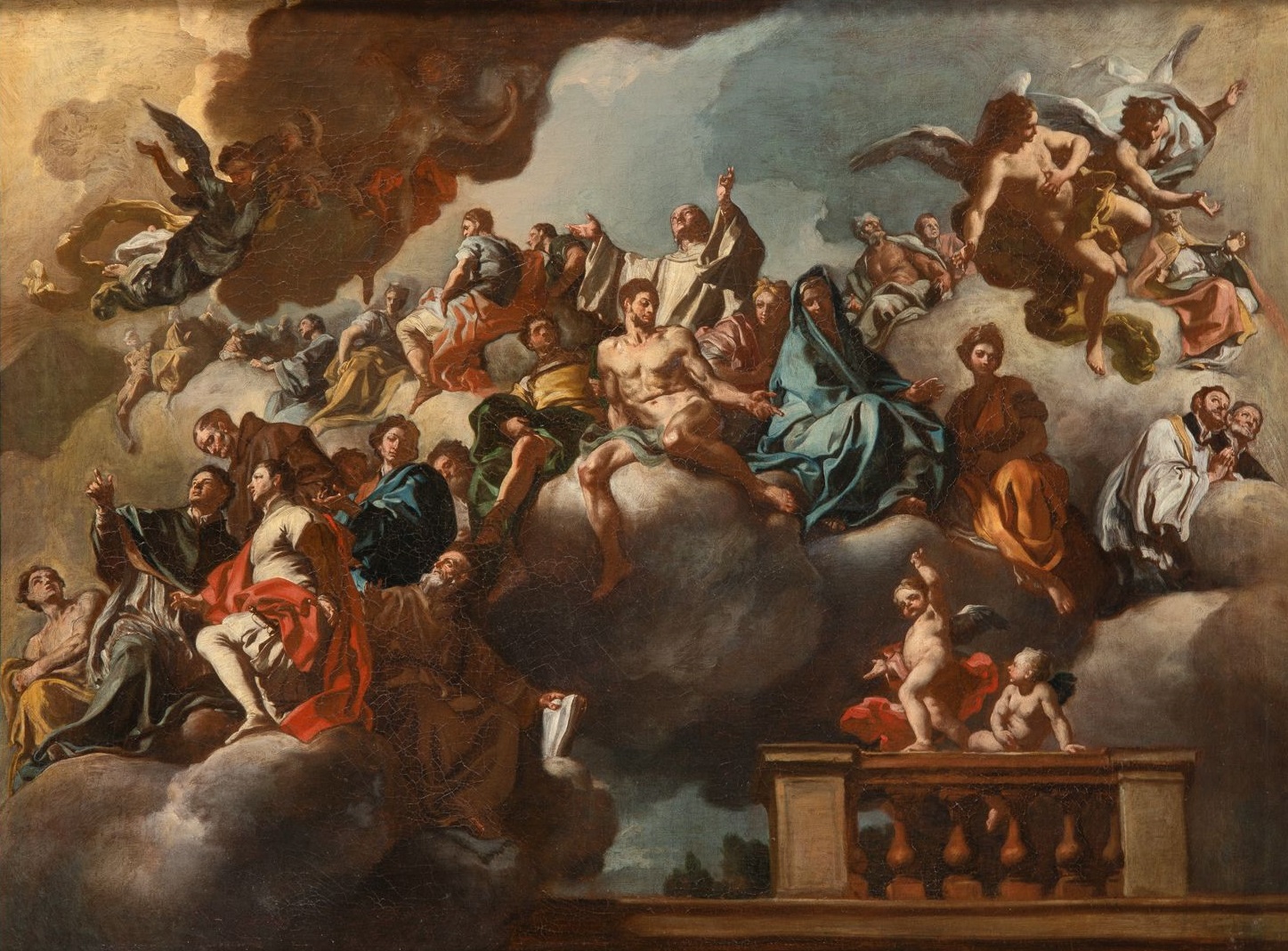 Francisco Solimena, Santos en Gloria. Boceto para la cúpula de la capilla de San Felipe Neri, c. 1726. Salida: 35.000 euros. No vendido