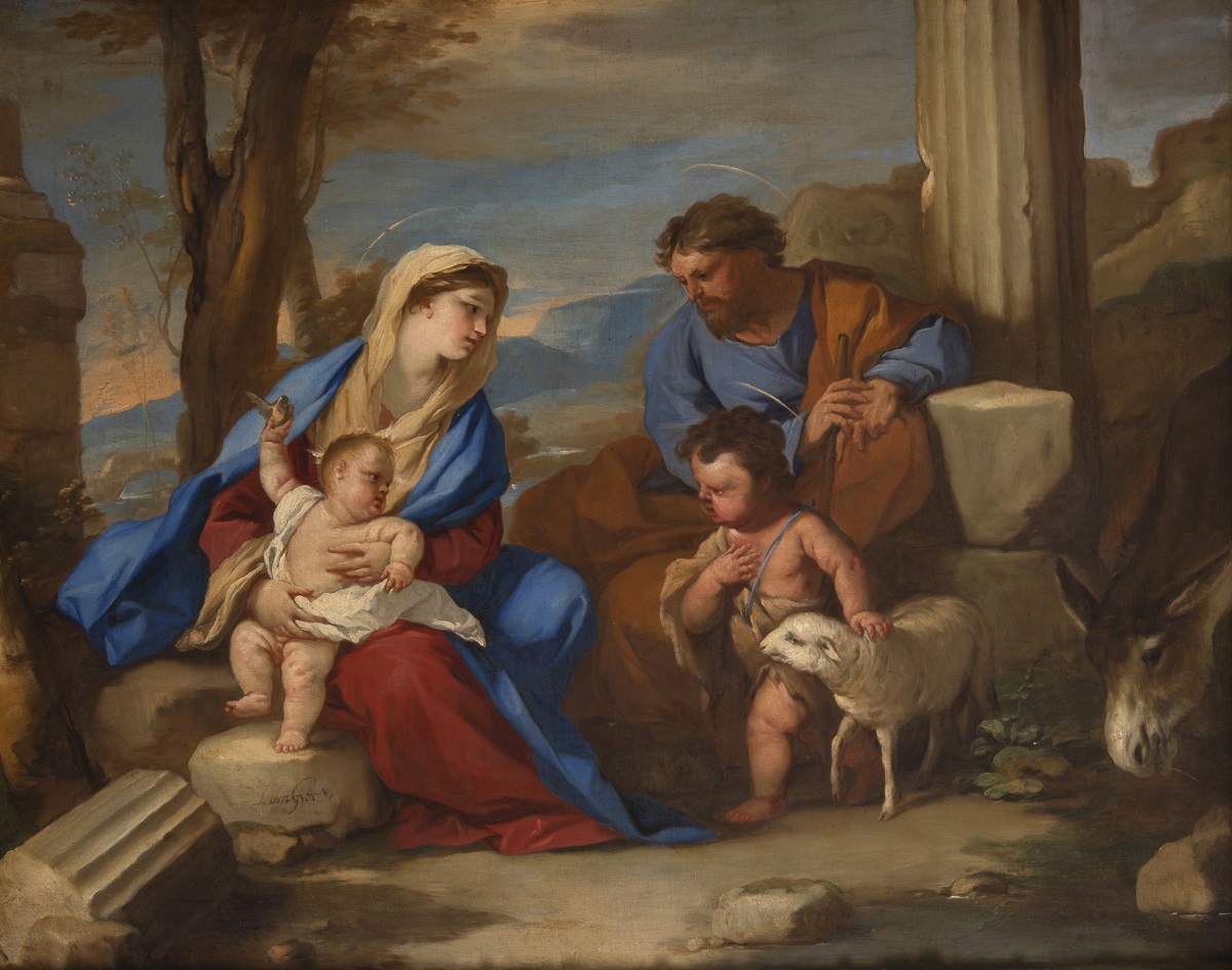 Luca Giordano, Sagrada Familia con san Juanito. Salida y remate: 25.000 euros