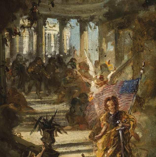 Félix Resurrección Hidalgo, Alegoría de la Justicia de los Estados Unidos, detalle