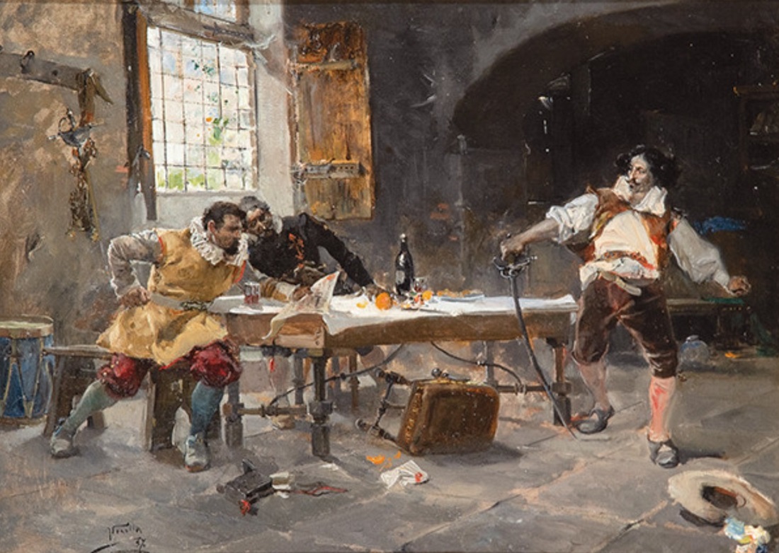 Joaquín Sorolla, Duelo en una hostería, 1877. Salida: 100.000 euros
