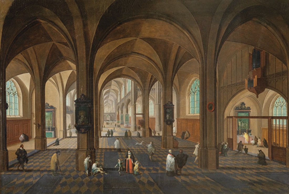 Pieter Neefs I y Frans Francken el joven, Interior de la catedral de Amberes. Salida: 18.000 euros. Remate: 34.000 euros