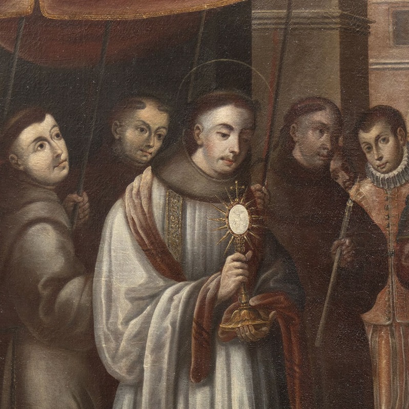 Tomás de Sosa, San Antonio de Padua y el milagro de la mula, detalle