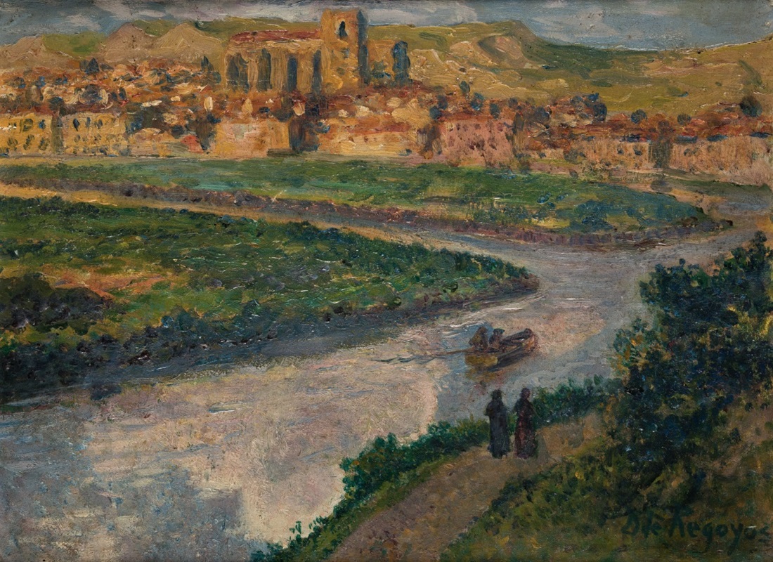 Darío de Regoyos, Reflets, ville en Castille, 1905. Salida: 13.000 euros. No vendido