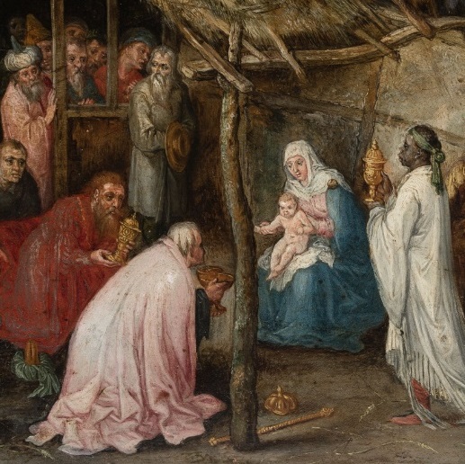 Taller de Jan Brueghel el Viejo, La Adoración de los Reyes Magos, detalle