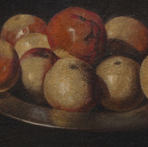 Juan van der Hamen, Plato con manzanas, 1629-1630, detalle