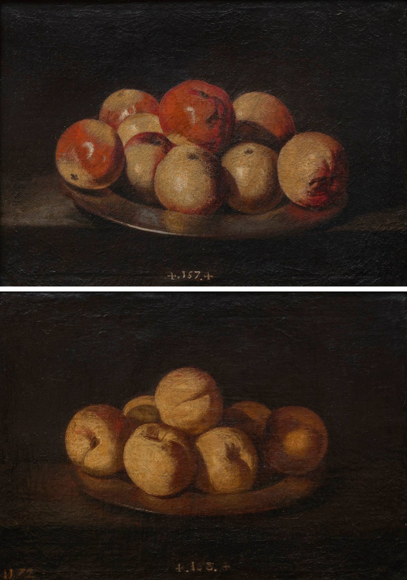 Juan van der Hamen, Plato con manzanas y Plato con melocotones, 1629-1630. Fernando Durán. Salida: 55.000 euros. Remate: 85.000 euros