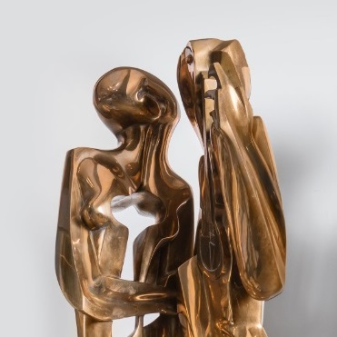 Ossip Zadkine, Les visiteurs du soir o Le brillant silence, 1953-1955, detalle