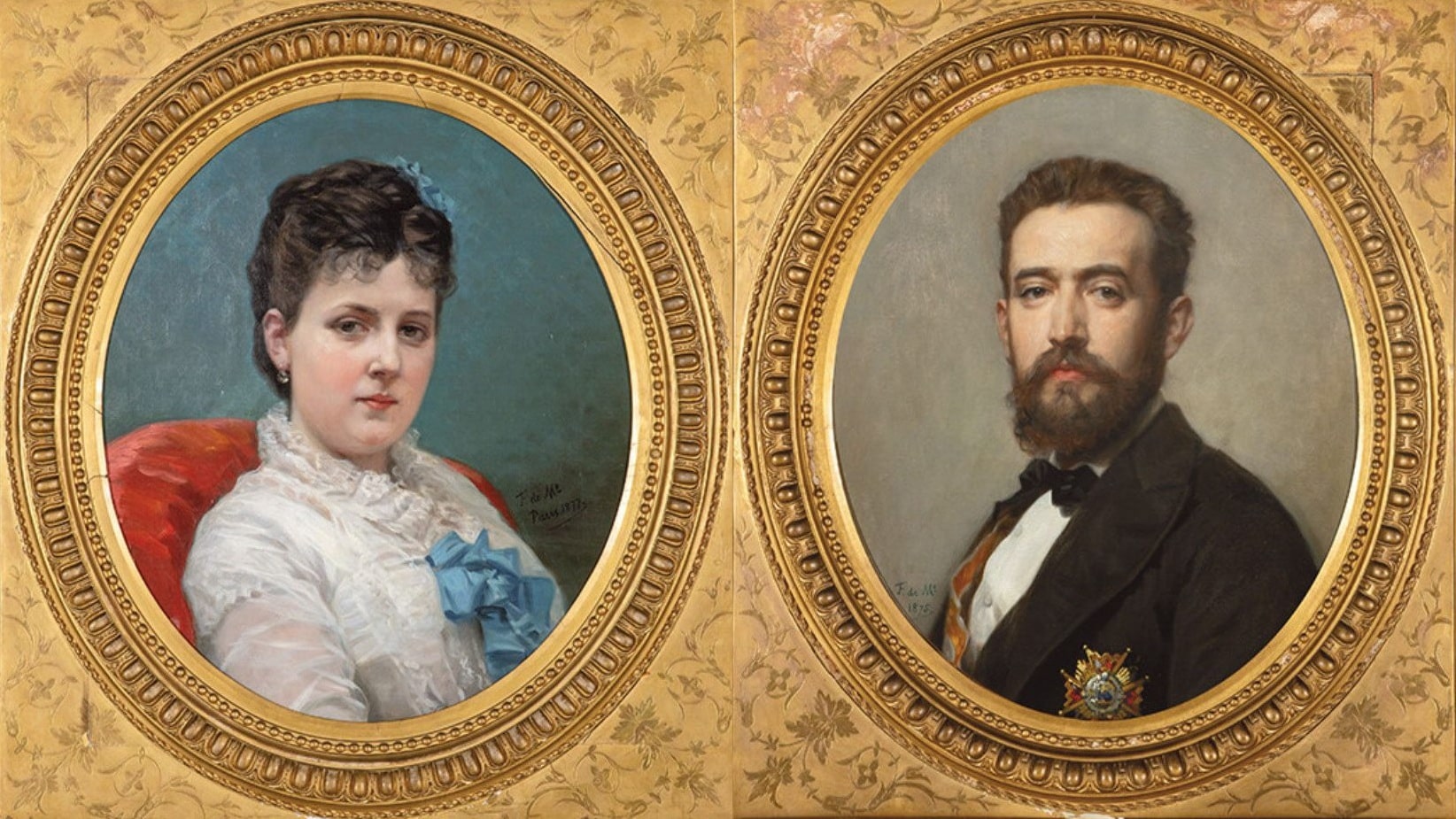 Federico de Madrazo, Retrato de doña Manuela Garcés de Marcilla, 1877 y de Francisco de Santa Cruz, 1815. Segre. Salida: 12.000 y 7.000 euros, respectivamente