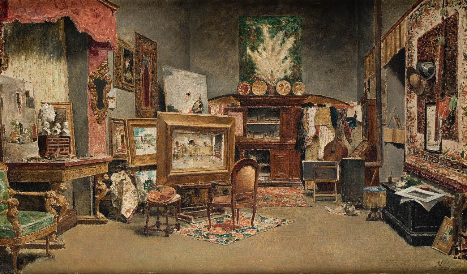 Joaquín Agrasot, Mi estudio, 1875. Ansorena. Salida: 6.000 euros. Remate: 8.500 euros. Comprado por el Estado