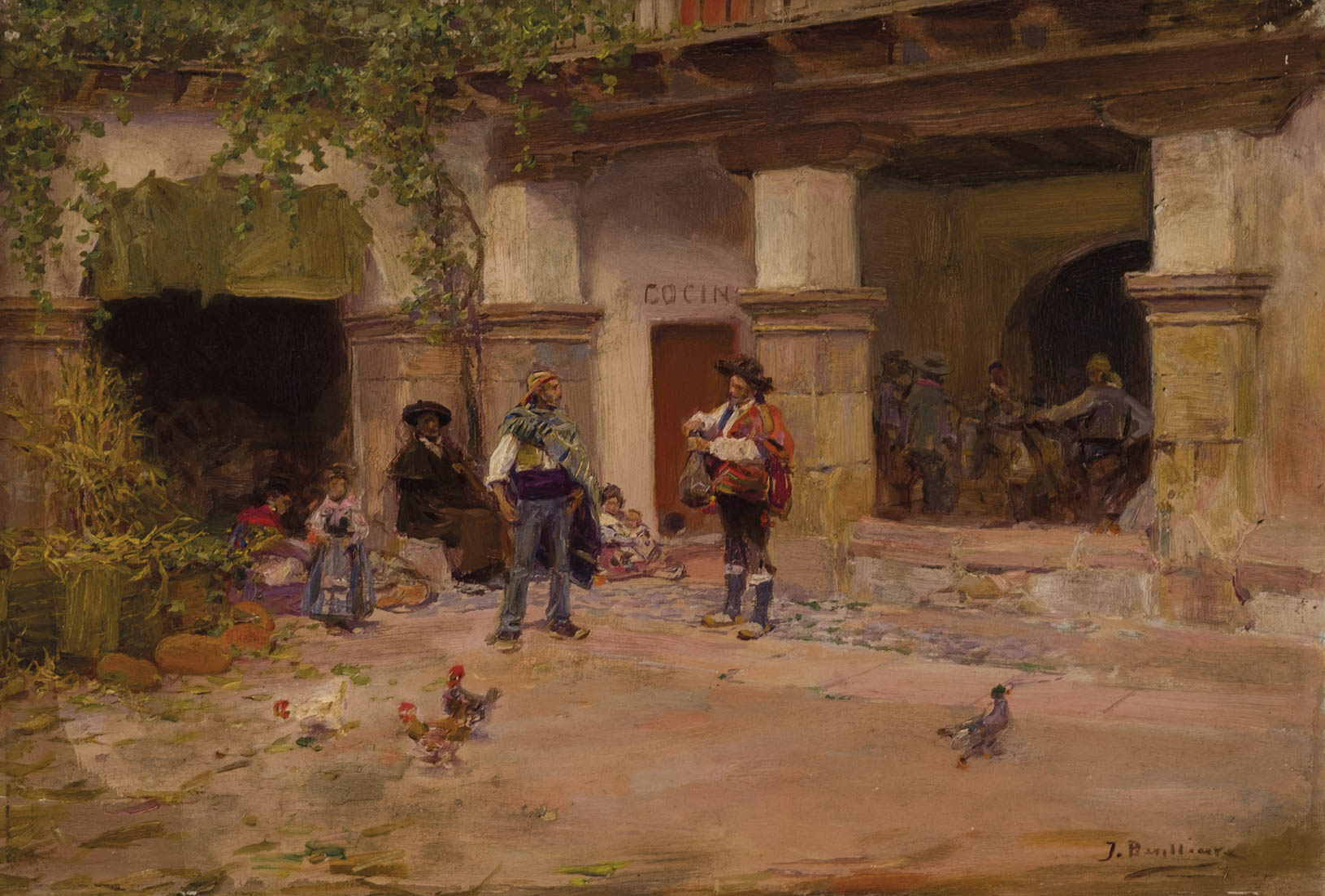 José Benlliure, Valencianos en el patio de la posada. Durán. Salida: 4.500 euros. Remate: 6.000 euros