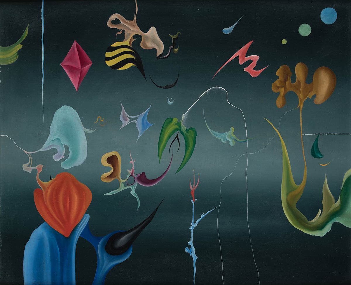 Antonio Saura, El canto del ruiseñor y el corazón del agua, 1952. Ansorena. Salida: 18.000 euros