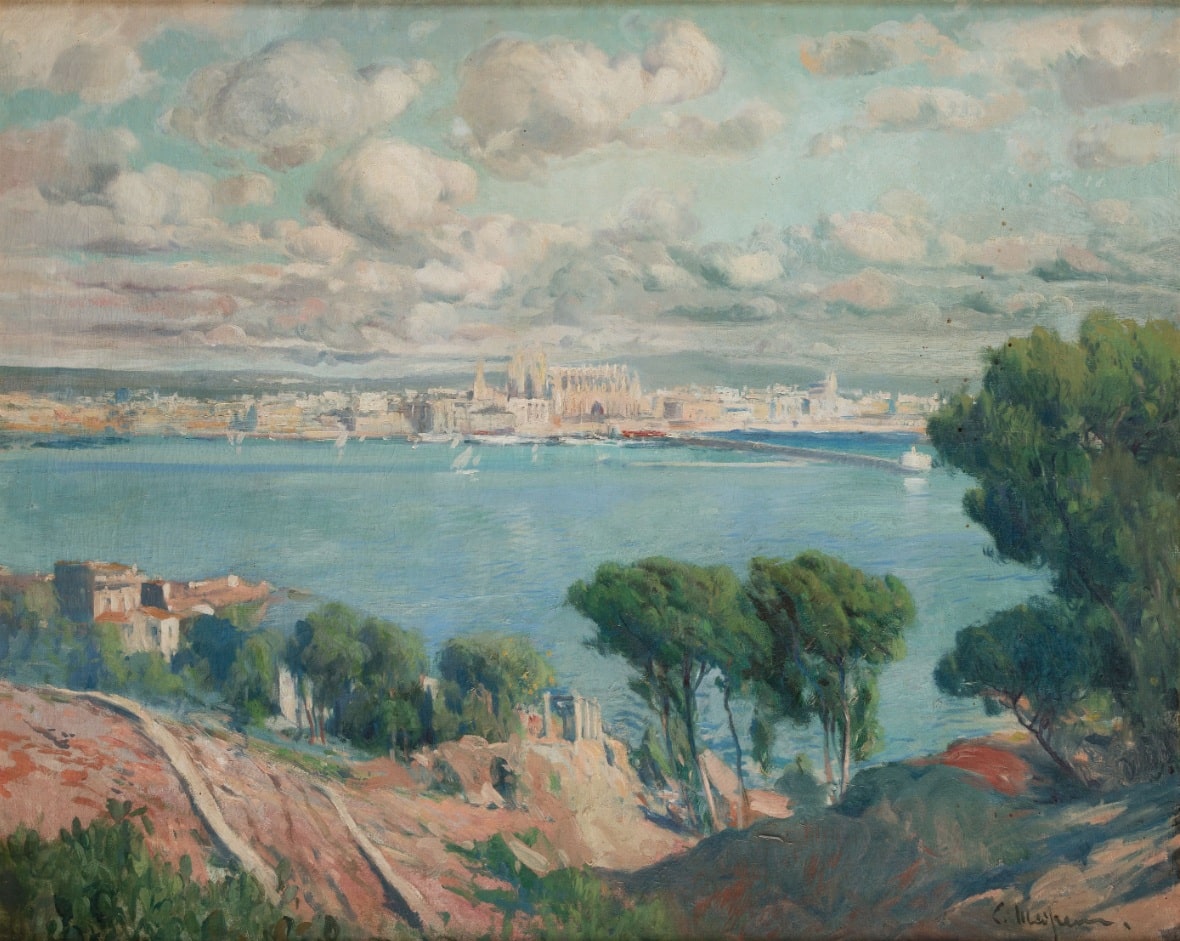 Eliseo Meifrén, Vista de la bahia de Palma de Mallorca. Ansorena. Salida: 19.000 euros