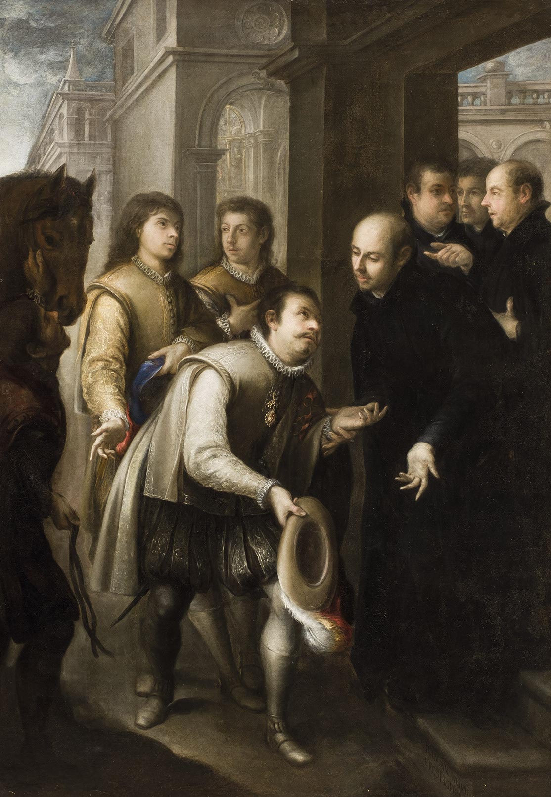 Juan Simón Gutiérrez, San Ignacio recibiendo a san Francisco de Borja en la Casa profesa de Roma. Durán. Salida y remate: 22.500 euros