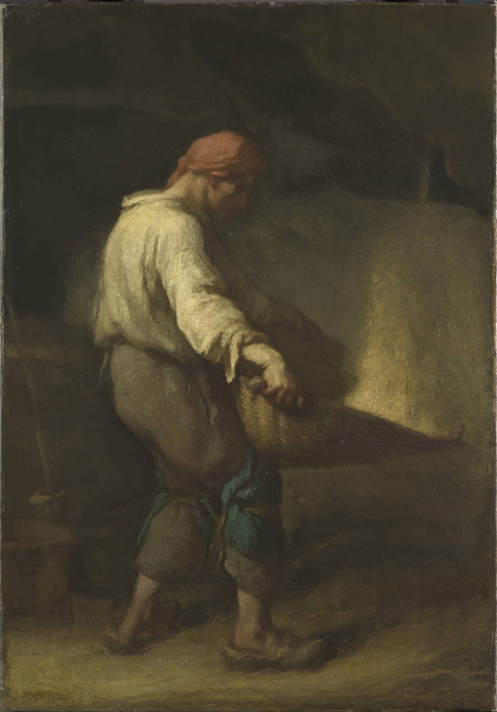 Jean-François Millet. 'El aventador' (ca. 1847-8). Óleo sobre lienzo. 100.5 × 71 cm. ©The National Gallery, London.