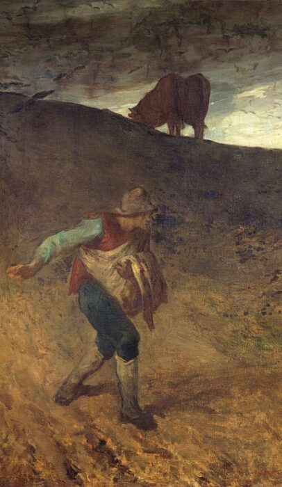 Jean-François Millet. 'El sembrador' (1847- 8). Óleo sobre lienzo. 95.3 x 61.3 cm. ©Amgueddfa Cymru - National Museum Wales.