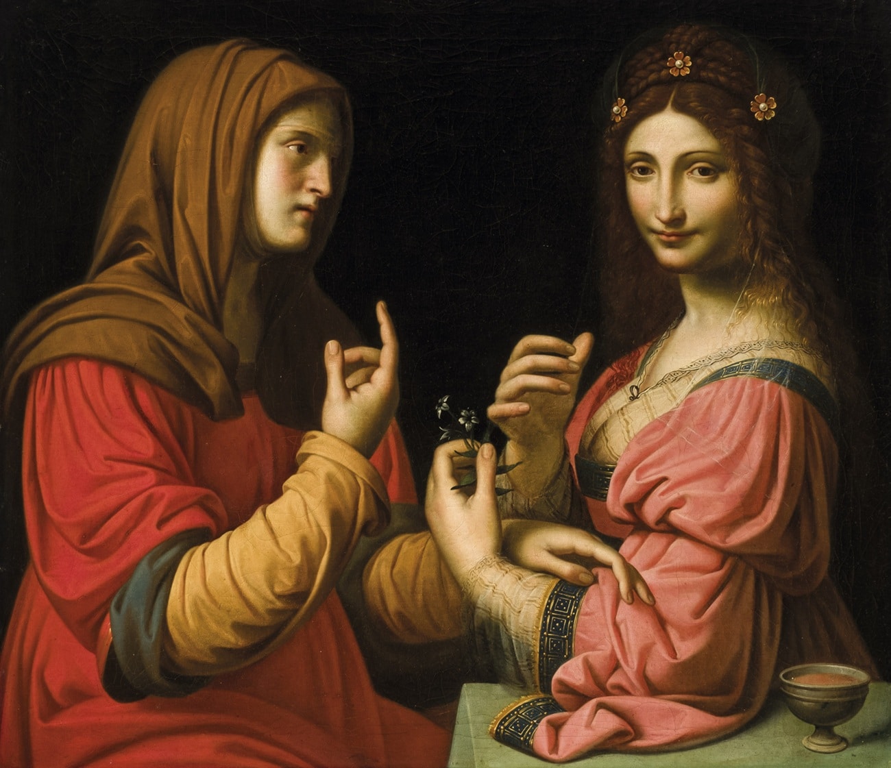 Anónimo europeo, siglos XVII-XIX, Alegoría de la Modestia y la Vanidad o Marta y María Magdalena. Durán Subastas. Salida: 7.000 euros. Remate: 8.000 euros