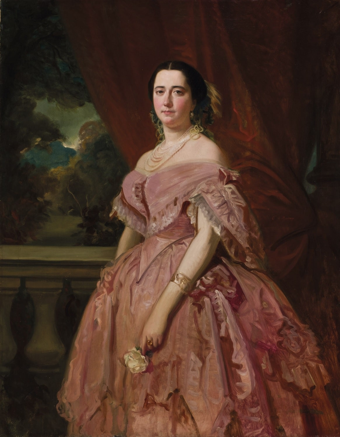 Federico de Madrazo, Dama de la rosa, c. 1855. Durán Subastas. Salida y remate: 12.000 euros