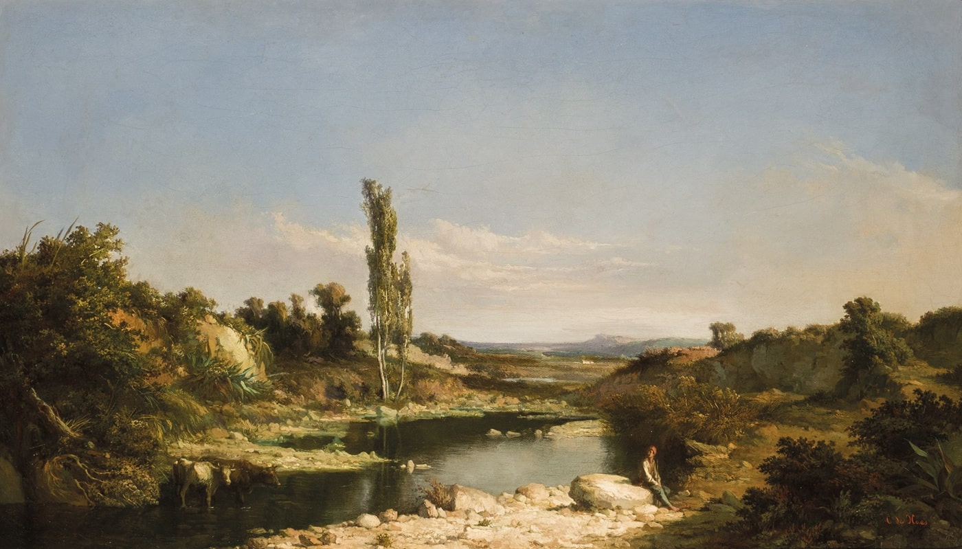Carlos de Haes, Paisaje con pastor. Durán Subastas. Salida: 6.000 euros. Remate: 10.000 euros